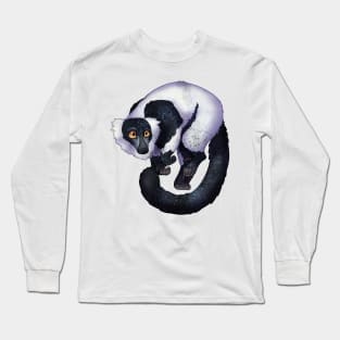 Cozy Ruffed Lemur Long Sleeve T-Shirt